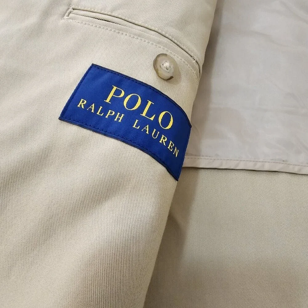 Ralph Lauren Men's Beige Cotton Gabardine Trench Coat Size XLarge XL Ret… - Picture 2 of 16